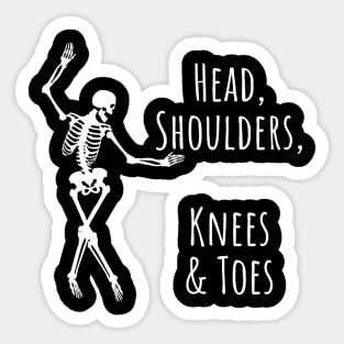 Head Shoulders Knees and Toes Skeleton Dancing Sticker